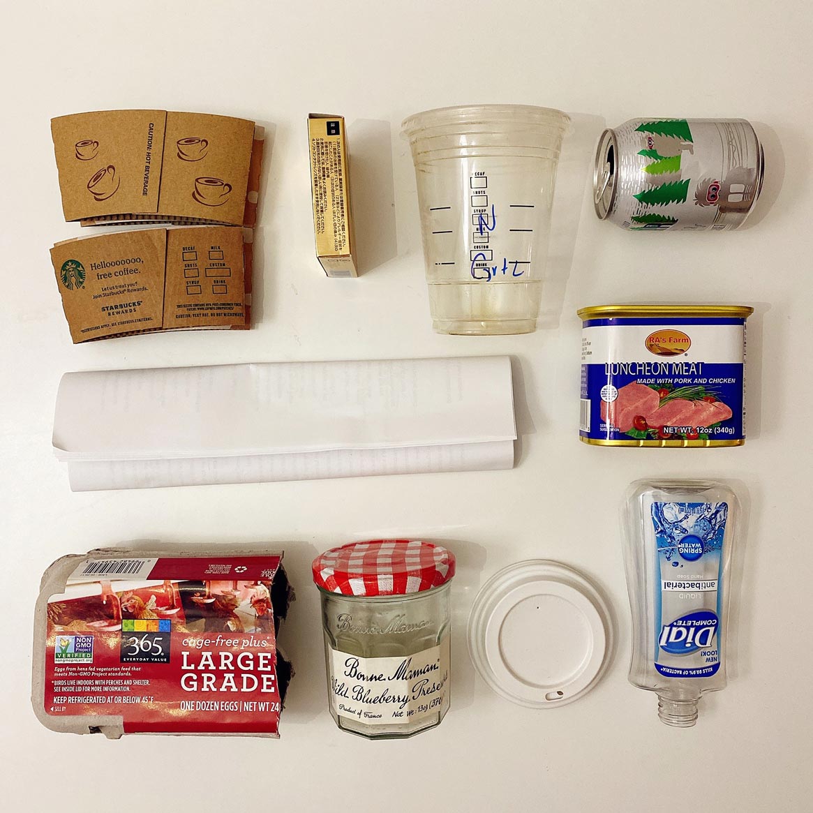 Recycling bin components